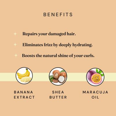Fix My Curls : Moisture Melt Deep Conditioning Hair Mask With Maracuja Oil, Banana Extract and Shea Butter for Curly and Wavy Hair -300gm