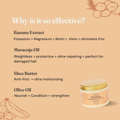 Fix My Curls : Moisture Melt Deep Conditioning Hair Mask With Maracuja Oil, Banana Extract and Shea Butter for Curly and Wavy Hair -300gm