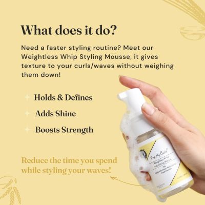Fix My Curls : Weightless Whip Volumizing Mousse for Wavy and Curly Hair - 100ml