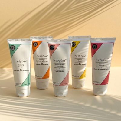 Fix My Curls : Everyday Moisturizing Shampoo, Cleansing Shampoo, Hydrating Deep Conditioner, Defining Hair Gel And Leave In Cream - 50gm Each 5 Step Pack