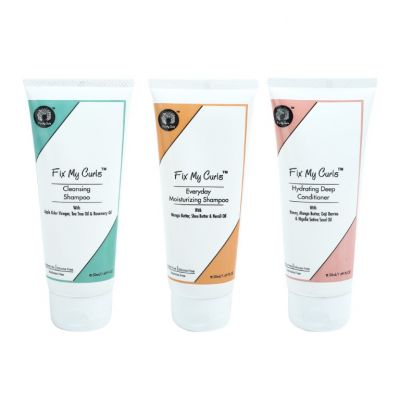 Fix My Curls : Everyday Moisturizing Shampoo And Cleansing Shampoo With Hydrating Deep Conditioner Wash Day Pack - 50ml Each