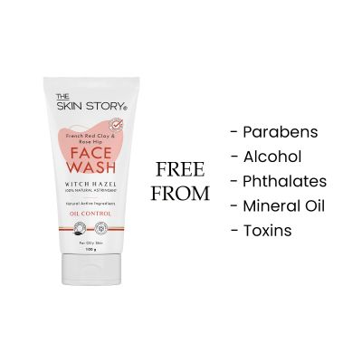 The Skin Story: French Red Clay & Rose Hip Facewash (Oil & Pollution Control) - 100 gm