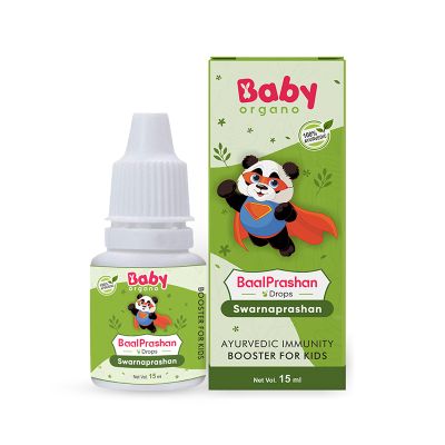 BabyOrgano: Swarnaprashan Drops for Kids | Suvarnaprashan Immunity Booster with 24CT Gold Extract 15ml