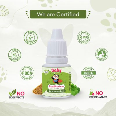 BabyOrgano: Swarnaprashan Drops for Kids | Suvarnaprashan Immunity Booster with 24CT Gold Extract 15ml