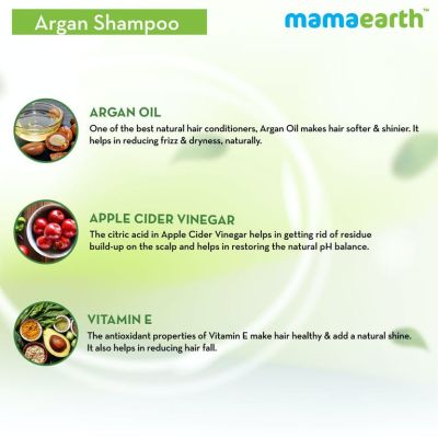 Mamaearth: Argan Shampoo With Argan & Apple Cider Vinegar for frizz free hair - 250ml