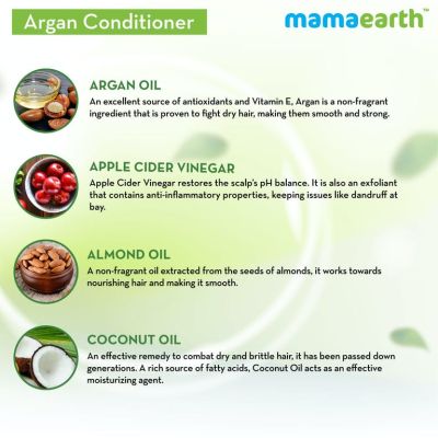 Mamaearth: Argan & Apple Cider Vinegar Conditioner for frizz free hair - 250 ml