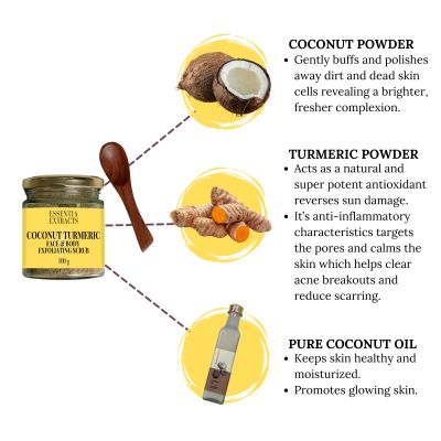 Essentia Extracts: Coconut Turmeric Scrub - (100 gm)