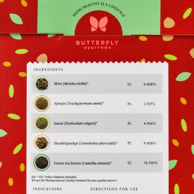 Butterfly Ayurveda: Shubh Saanjh Chai - (Mint + Green Tea) 40 gms
