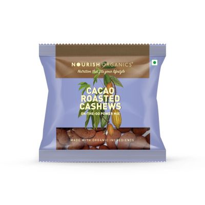 Nourish Organics: Cacao Roasted Cashews - 140gms