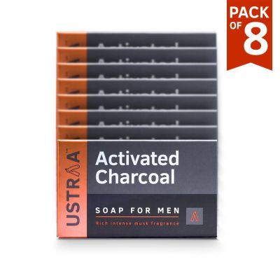 Ustraa: Activated Charcoal soap for fighting pollutants - 100g - pack of 8