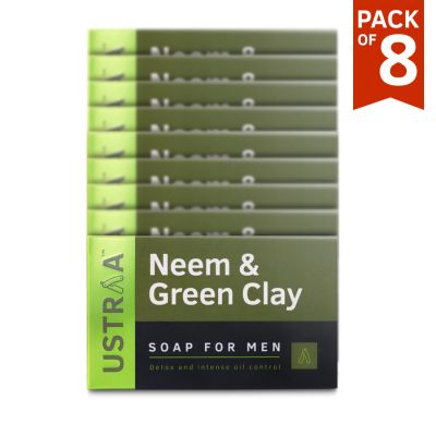 Ustraa: Neem & Green Clay soap for fighting germs - 100g - pack of 8