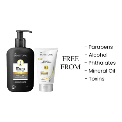 The Skin Story: Keratin Hair Care Duo ( Shampoo + Conditioner ) For Dry Hair