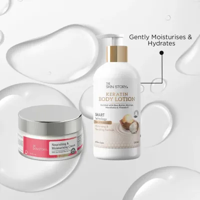 The Skin Story: Moisturising Duo - Nourishing & Moisturising Cream - 50g + Keratin Body Lotion - 280 ml