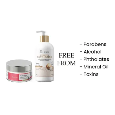 The Skin Story: Moisturising Duo - Nourishing & Moisturising Cream - 50g + Keratin Body Lotion - 280 ml