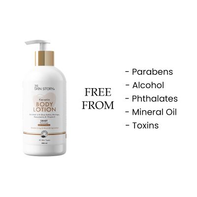 The Skin Story: Keratin Body Lotion , Smart Technology , UV Protection - 280 ml
