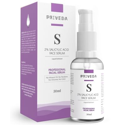 Priveda: 2% Salicylic Acid Serum for Acne, Blackheads & Open Pores - Exfoliating BHA Serum For Oily Skin - 30ml