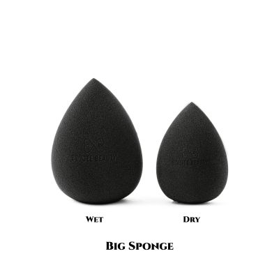 Boujee Beauty: 1xSmall Sponge + 1XLarge Sponge (Charcoal Black), S01B