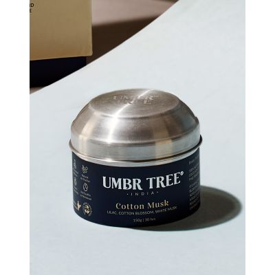 Umbr Tree: Cotton Musk Traveller Candle, Handpoured - 150gm, 30hrs