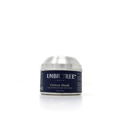 Umbr Tree: Cotton Musk Traveller Candle, Handpoured - 150gm, 30hrs
