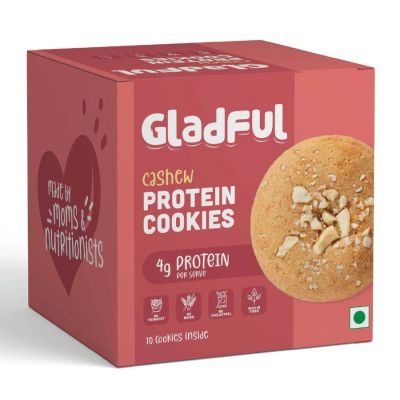 Gladful: Cashew Protein Cookies for kids and families Cookies - 80 g x 4