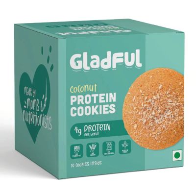 Gladful: Coconut Protein Cookies for kids and families Cookies - 80 g x 4