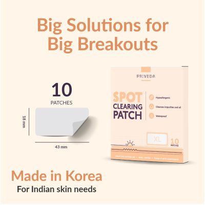 Priveda: Spot clearing Patch, Hydrocolloid Large Acne Pimple Patch Spot Treatment - 10 Patches