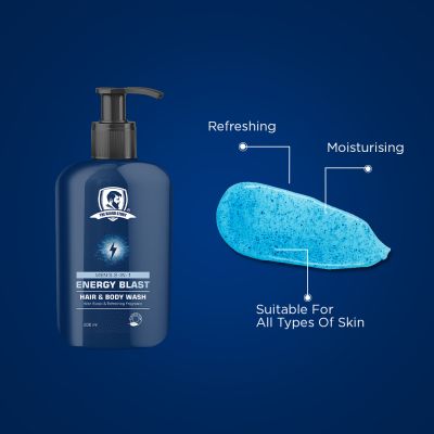 The Beard Story: Mens 2-in-1 Energy Blast , Hair & Body Wash - 200 ml