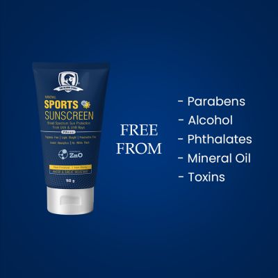 The Beard Story: Mineral Sports Sunscreen With Zinc Oxide - Broad Spectrum Protection from UVA & UVB Rays - 50 gm