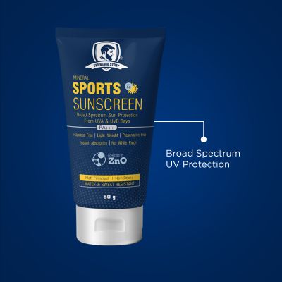 The Beard Story: Mineral Sports Sunscreen With Zinc Oxide - Broad Spectrum Protection from UVA & UVB Rays - 50 gm