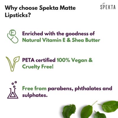 Spekta Cosmetics: True Matte Lipstick - 102 Saucy - 3.7gm