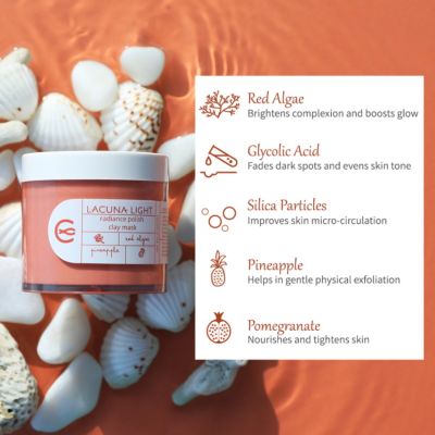 Lacuna Light: Brightening & Exfoliating Clay Mask with Glycolic Acid- 100 gm