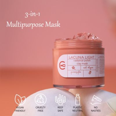 Lacuna Light: Brightening & Exfoliating Clay Mask with Glycolic Acid- 100 gm