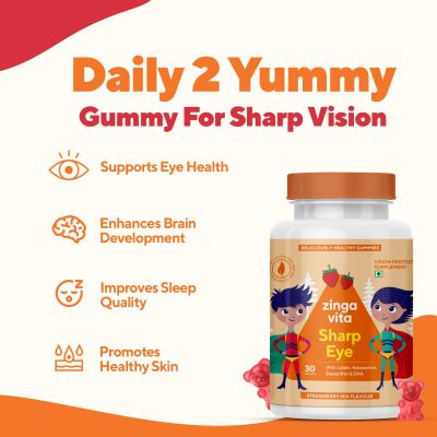 Zingavita: Sharp Eye Multivitamin Gummies for Kids with essential eye vitamins - 30 Gummies