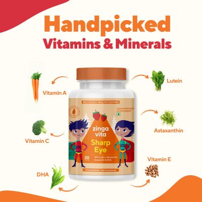 Zingavita: Sharp Eye Multivitamin Gummies for Kids with essential eye vitamins - 30 Gummies