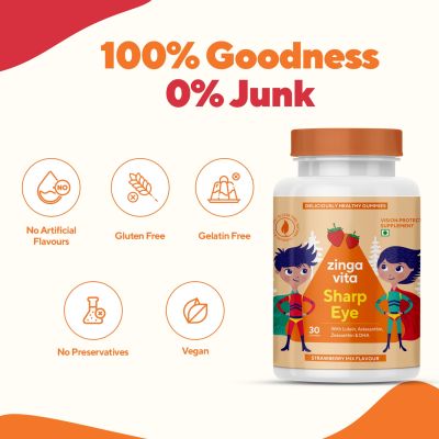 Zingavita: Sharp Eye Multivitamin Gummies for Kids with essential eye vitamins - 30 Gummies