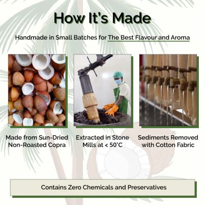 Gramiyaa: Wood Cold Pressed Coconut Oil - 1 Ltr