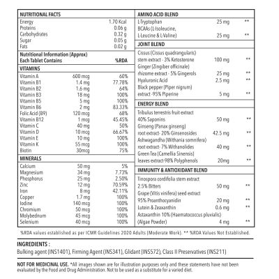 Zingavita: Multivitamin Sports for Men & Women With 35+ Nutrients, Amino Acid, Antioxidants - 120 Tablets