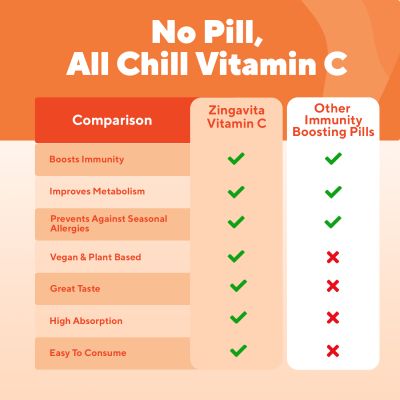 Zingavita: Vitamin C Zinc Effervescent Tablets Natural Amla Extract for Strong Immunity - 20 Tablets