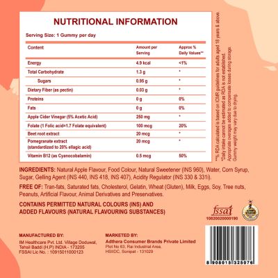 Zingavita: ACV Apple Cider Vinegar Gummies for Weight Management - 30 gummies