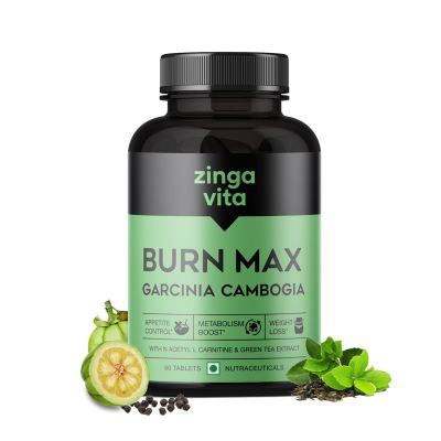 Zingavita: Burn Max Weight Management Tablets with Garcinia Cambogia - 60 Tablets