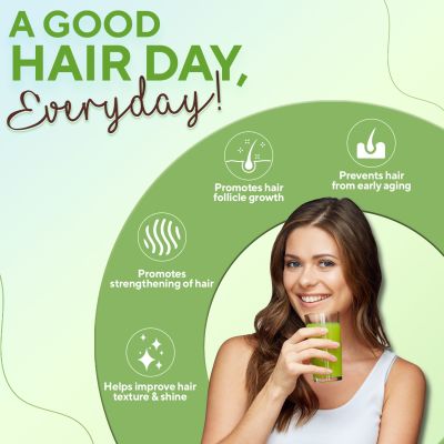 Zingavita: Happy Hair Biotin Effervescents Tablets Hair Growth Tabs Green Apple Flavor - 20 Tablets