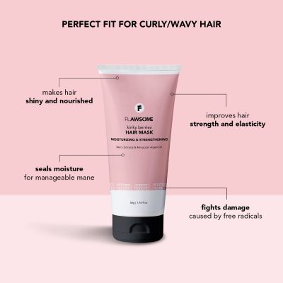 Flawsome: Kinky Berries Moisturizing & Strengthening Hair Mask - 50gm
