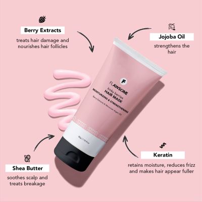 Flawsome: Kinky Berries Moisturizing & Strengthening Hair Mask - 50gm