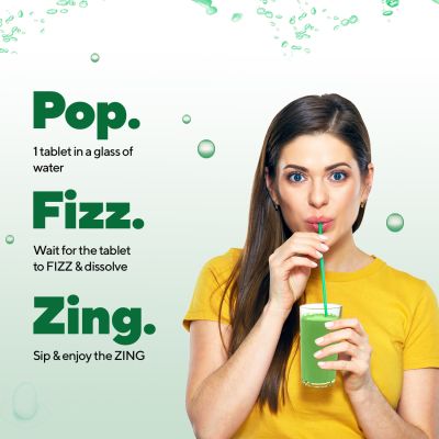 Zingavita: Multi Greens Multivitamin Effervescent Tablets for Detox and Gut Health - 20 Tablets