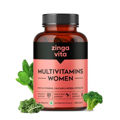 Zingavita: Multivitamin Tablets for Women With Vitamins, Calcium, Iron & Herbal Extracts - 120 Tablets