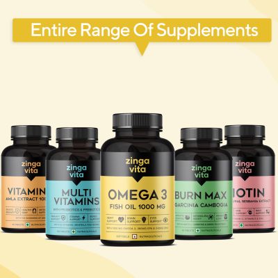 Zingavita: Maximum Strength Omega 3 Fish Oil 1000mg Capsule for Men & Women - 60 Capsules