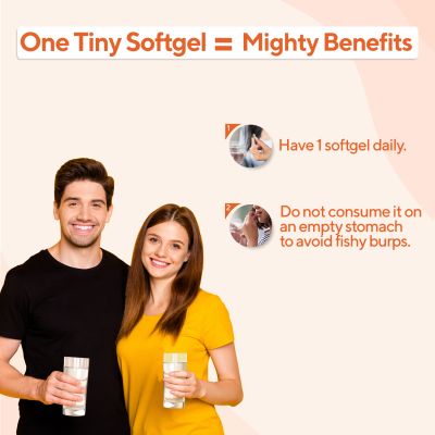 Zingavita: Triple Strength Omega 3 Fish Oil Mercury Free Formula for Heart, & Eye Support - 60 Capsules