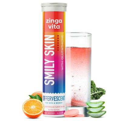 Zingavita: Smily Skin Effervescents Tablets Veg Fizz Tab Watermelon Flavour - 20 Tablets