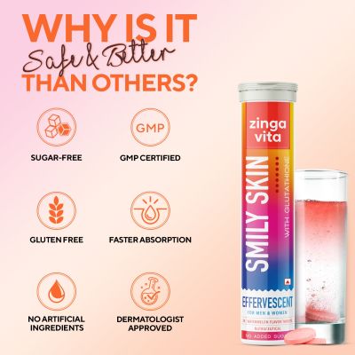 Zingavita: Smily Skin Effervescents Tablets Veg Fizz Tab Watermelon Flavour - 20 Tablets