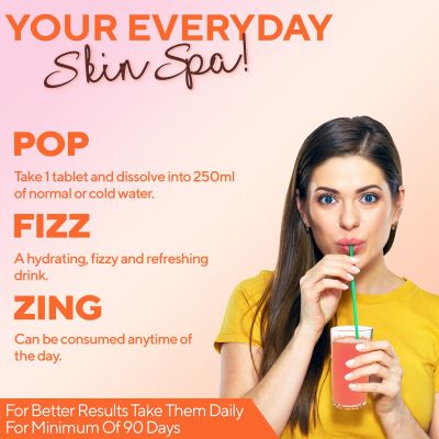 Zingavita: Smily Skin Effervescents Tablets Veg Fizz Tab Watermelon Flavour - 20 Tablets